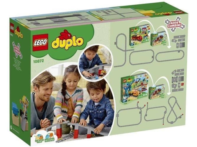 LEGO Duplo: Las vías y el puente del tren - 10872 (Edad Mínima: 2 - 26 Piezas)