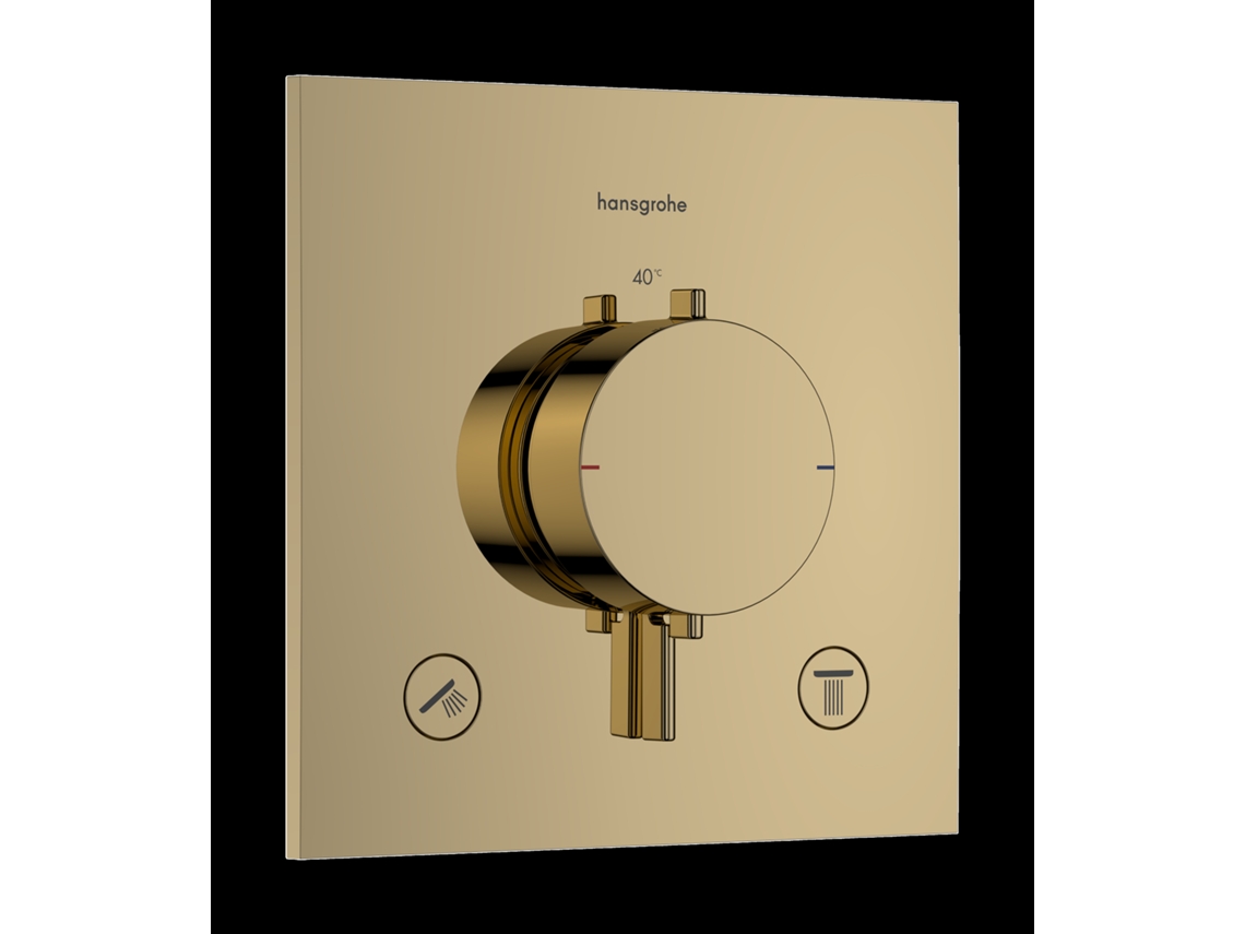 Hansgrohe Ecostat Comfort Termostato Empotrable Para 2 Consumidores, 33711990, Color Óptica Oro Pulido