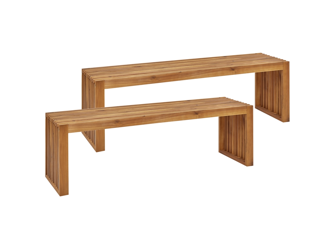 Banco de jardín BELIANI Sulzano de Madera de acacia Madera clara 150x40x45