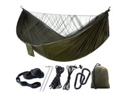 Tumbona con mosquitera, 290 x 140 cm, verde militar*.