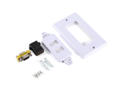 Prato De Parede Com 1 Porta Hdmi Fêmea E 1 Porta Vga Fêmea, Conector De Vídeo, Branco