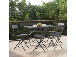 Silla de bistró plegable de 6 piezas DKD Home Decor en mimbre negro y acero
