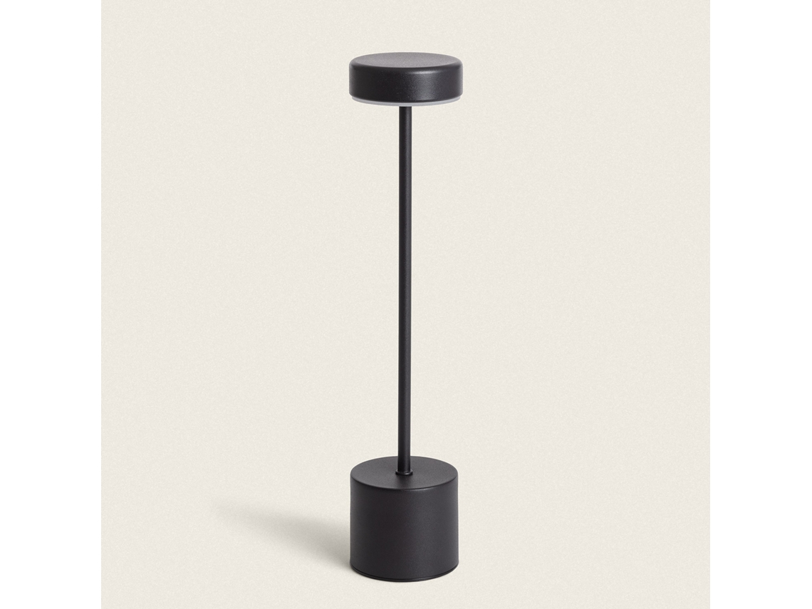LEDKIA Lámpara de Mesa LED 2W Portátil con Batería USB Recargable Zimba Negro 3000K