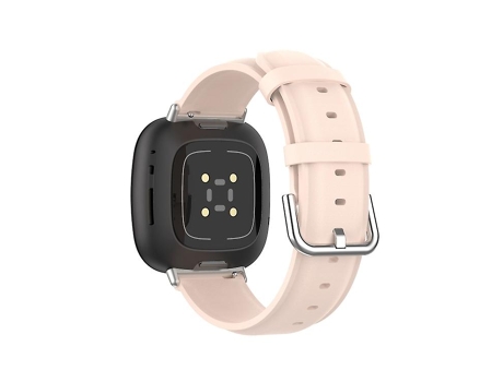 Correa De Reloj Inteligente Para Fitbit Versa 3/Sense, Correa De Reloj De Cuero Genuino Rosa Claro VENISYMLIS