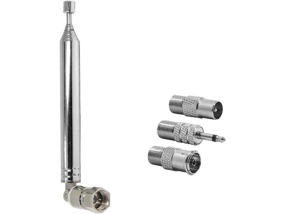 Antena De Radio Dab Telescópica De 75 Ohmios Para Minireceptor Av Hifi, Fm, Juego De 4 Unidades, 76 Cm De Extensión, Compatible Con Adaptadores Pal Y De 3,5 Mm.