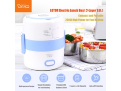 Lotor Caixa De Almoço Elétrica 2 Camadas 1.6l Aquecedor De Comida Com Panela De Aço Inoxidável Portátil