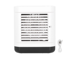 Mini ventilador eléctrico USB blanco para el hogar y la oficina.