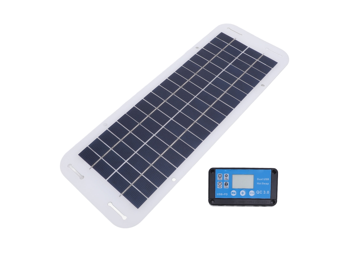 Kit de panel solar de 30 W con controlador de 100 A y cargador para coche, color azul