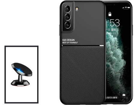Kit Carcasa Trasera Magnética Anti Choque + Soporte Samsung Galaxy S21 FE 5G GIFT4ME Negro