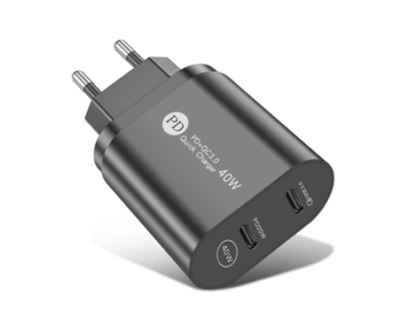 Cargador Pd Wall Dual Port Fast Power Mobile Rojo