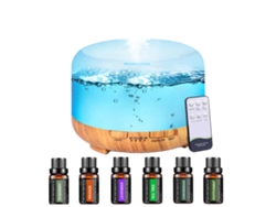 Difusor de aceites esenciales de 500 ml, difusor ultrasónico de aromaterapia con diseño silencioso y modos de temporizador con control remoto, humidificado