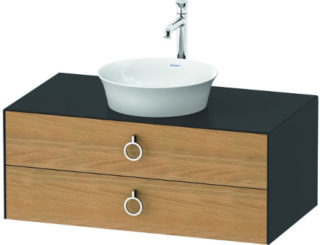 DURAVIT Tulip blanco, mueble de baño colgado en la pared, ancho 1000 x fondo 550mm, con 2 cajones, con tirador, WT49910