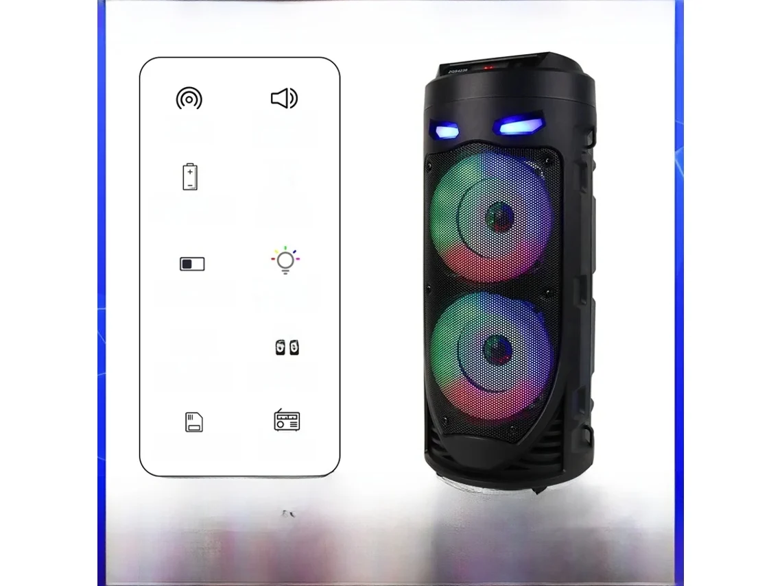 Gran Altavoz Portátil Bluetooth Con Luces Led De Colores Para Bailar En Cuadrilla, Calidad De Sonido De Alta Definición