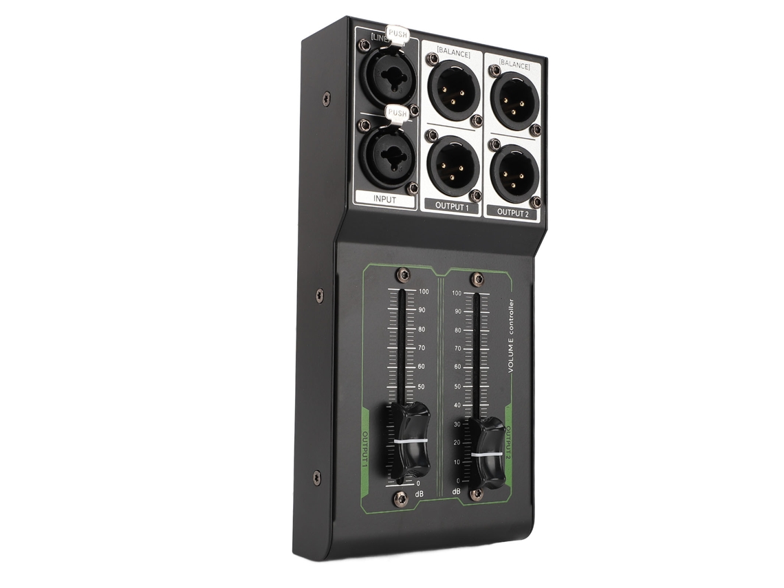 Controlador De Volumen Pasivo Totalmente Metálico Sin Pérdidas Con 1 Entrada Y 2 Salidas - Estéreo Para Sistemas De Sonido De Estudio Y Domésticos