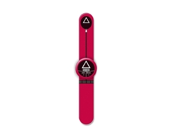 Reloj digital con estampado de calamar. Diseño triangular.