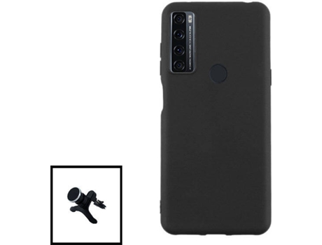 Carcasa + Soporte Oppo A15 PHONECARE Silicona Líquida Negro 74776