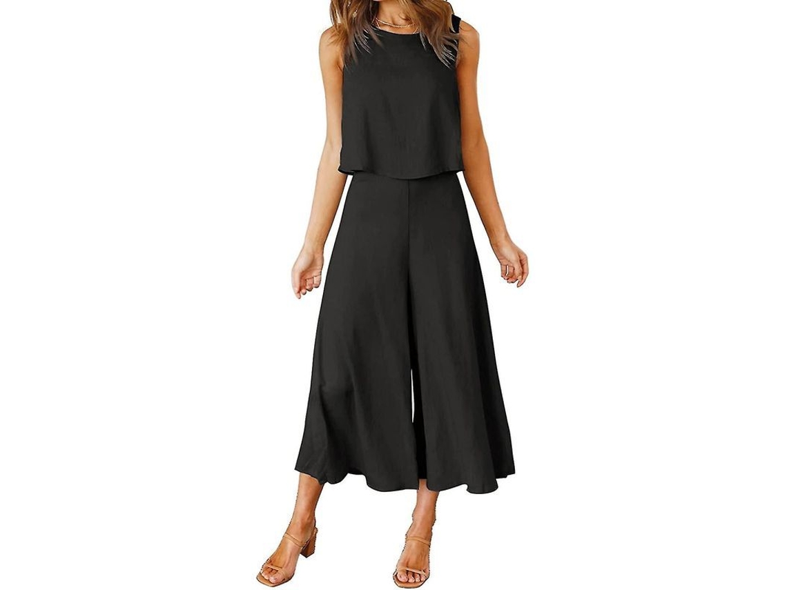 2026-conjunto De 2 Piezas De Verano Para Mujer Roylamp: Blusa Básica De Cuello Redondo Y Pantalones Anchos Cortos