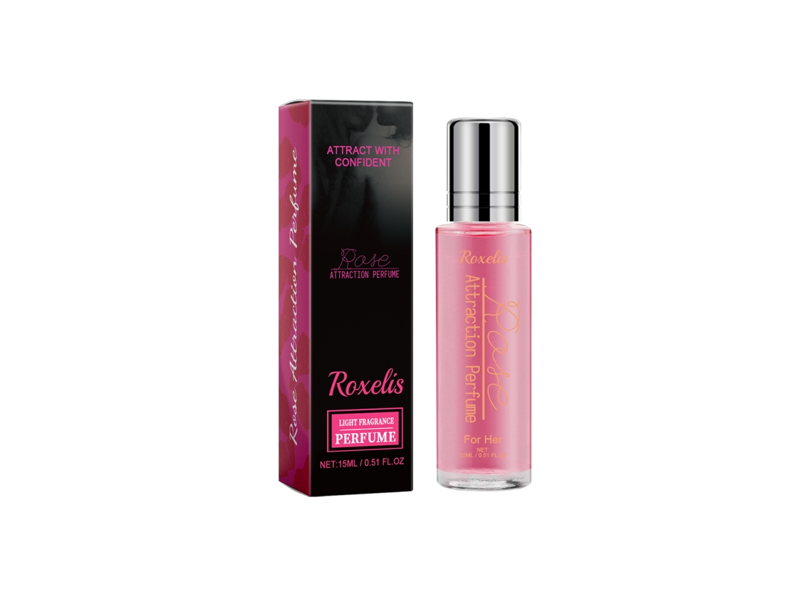 Perfume con fragancia de rosa clara