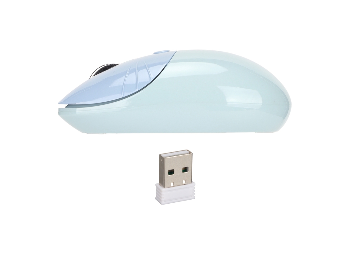 Ratón Inalámbrico Con Diseño De Dibujos Animados, Modo Dual 2.4g/bt, 3 Niveles De Dpi, Silencioso, Mini, Azul.