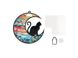 KKPO - Adorno colgante de cristal acrílico tintado con forma de gato para ventana Tyu404