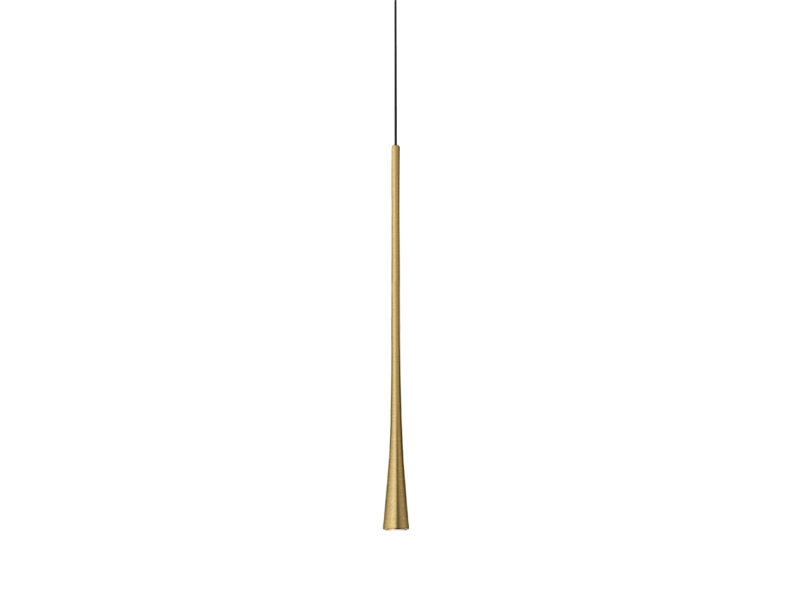 Lámpara colgante LED Dafne Gold de 7 W y 3000 K IP20 para techo, diseño minimalista en aluminio, fuente de alimentación incluida, longitud máxima 165 cm, Gea Luce