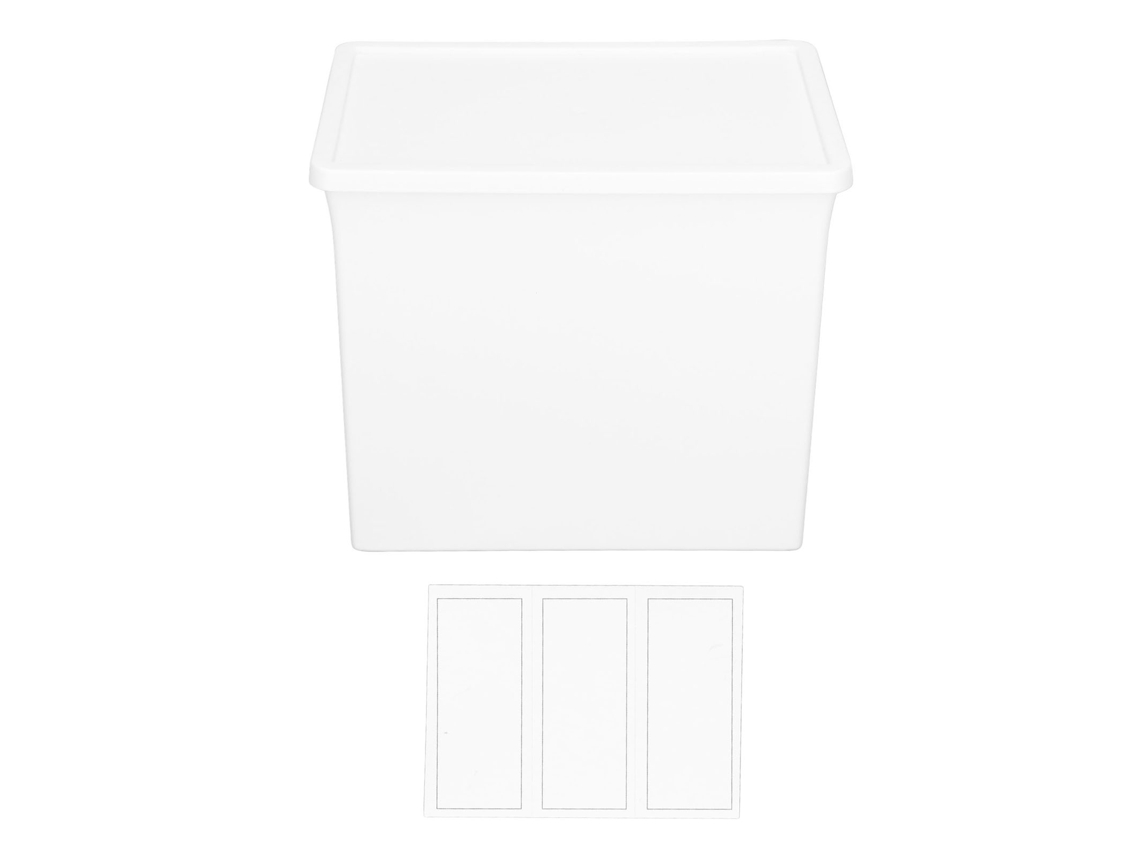 Caja de almacenamiento de plástico multifuncional para uso en la oficina con tapa a prueba de polvo para el hogar.