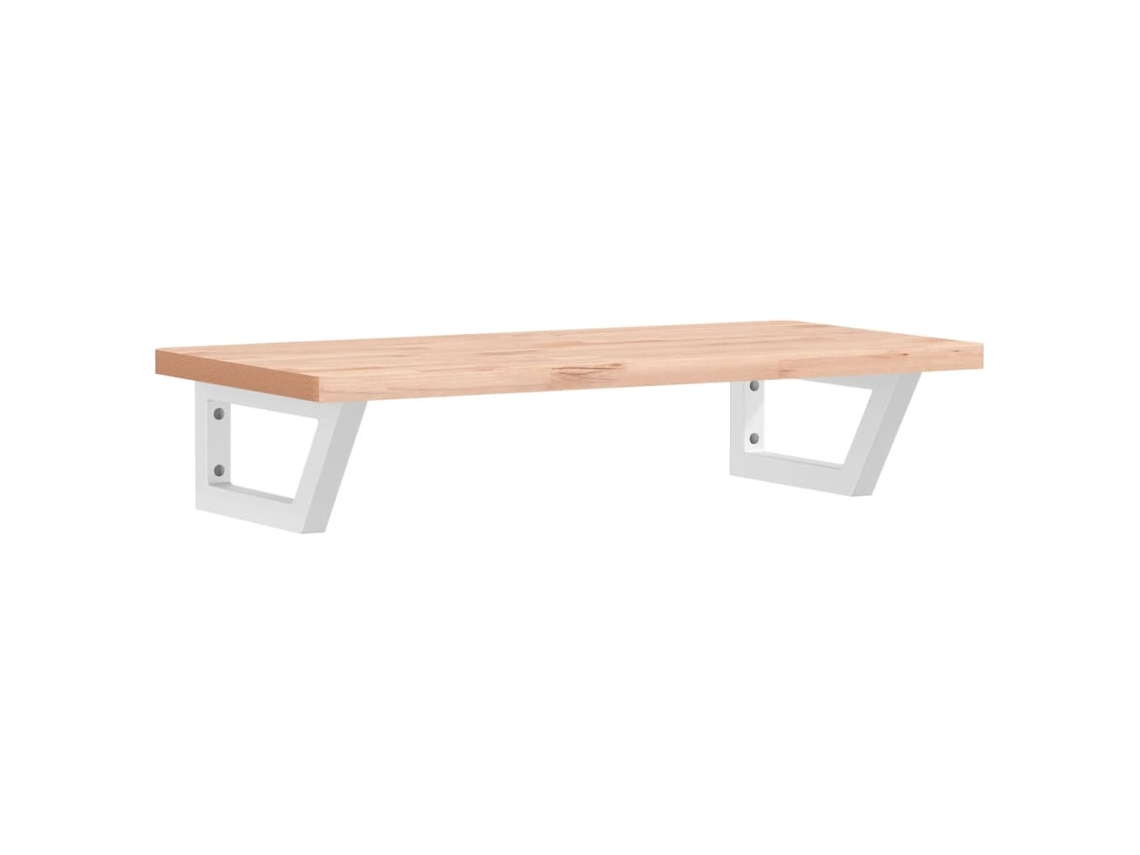 Estante de lavabo de pared de acero y VIDAXL madera maciza de haya