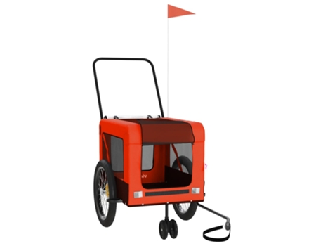 Remolque de bicicleta mascotas hierro tela Oxford VIDAXL naranja negro