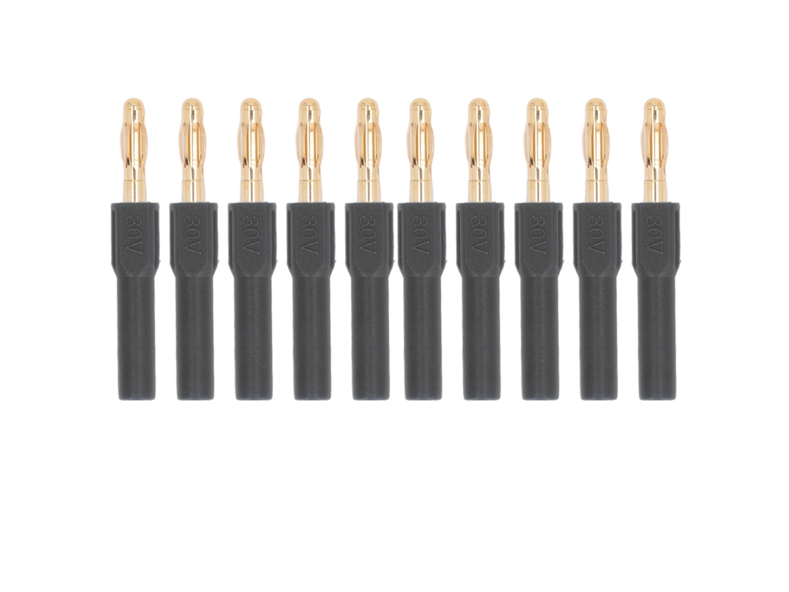 10 Unidades De Conectores Banana Macho De 4,0 Mm A Hembra De 2 Mm, 30 V Ca, 60 V Cc, 32 A, Para Pruebas, Color Negro.