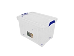 Contenedores de almacenamiento transparentes con tapa azul | Caja de clasificación de 105 l, paquete de 6, Jardin202