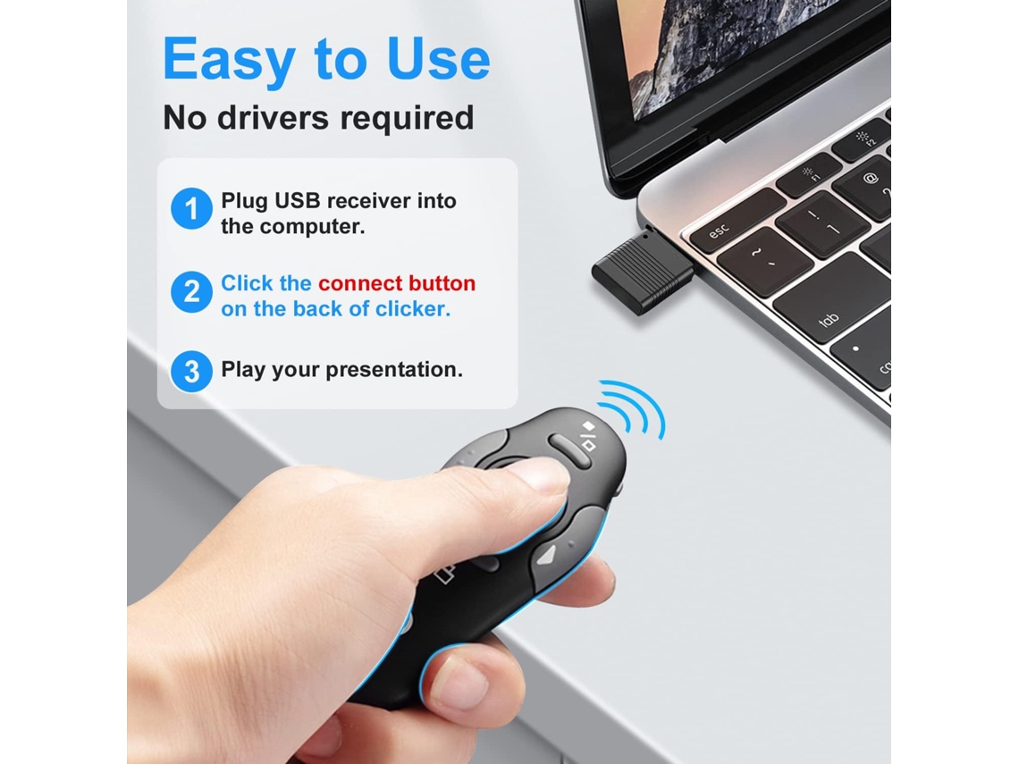 Bolígrafo láser multifunción Digitallab Plug and Play con control remoto para pasar páginas