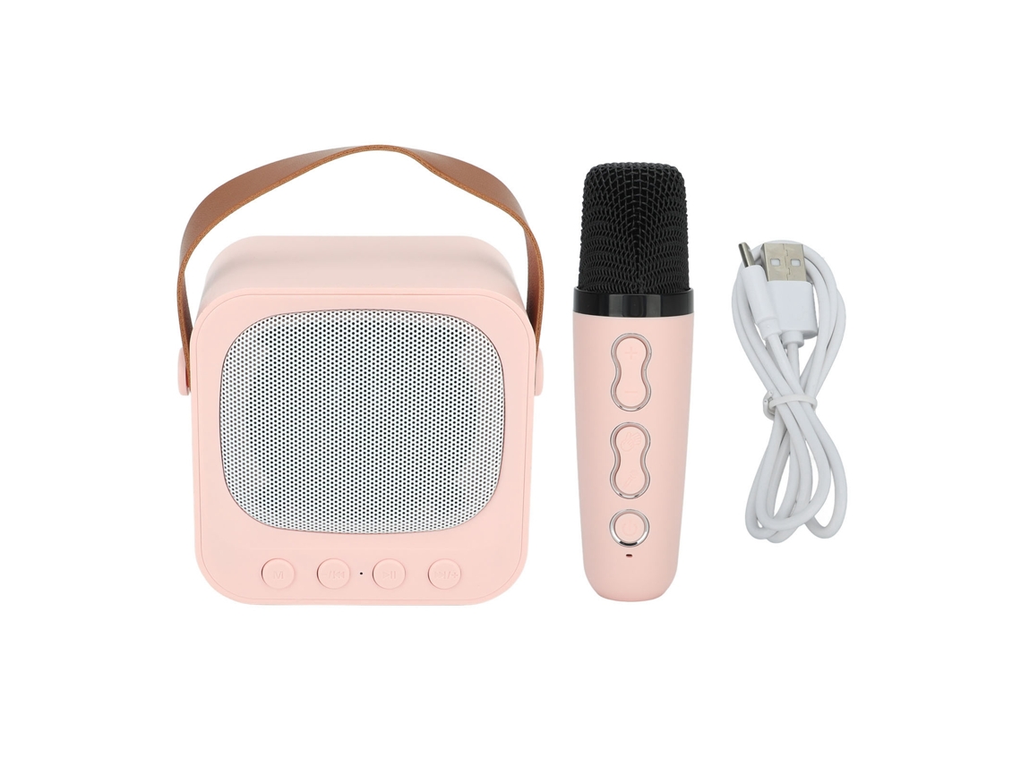 2026-máquina De Karaoke Mini Altavoz Bluetooth Portátil Con Micrófono Inalámbrico Ajuste De Grave Y Agudo Rosa