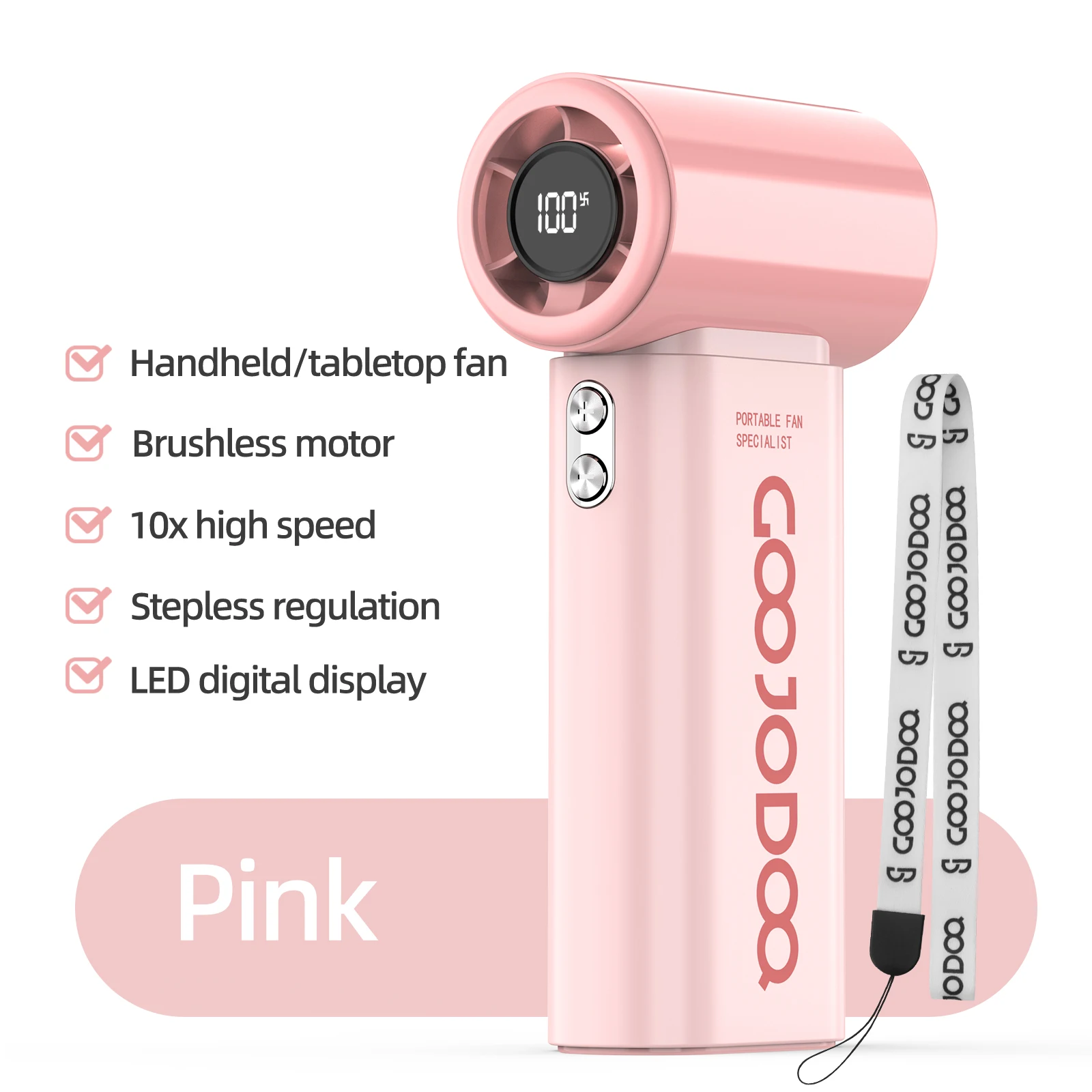 Mini ventilador portátil recargable de alta velocidad MDUG