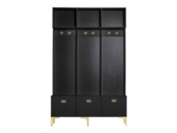 Mueble de entrada moderno con perchero y zapatero negro Mobrio