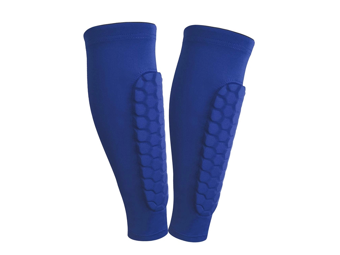 1 par de espinilleras de fútbol, protectores de pantorrilla M (azul) Digitallab