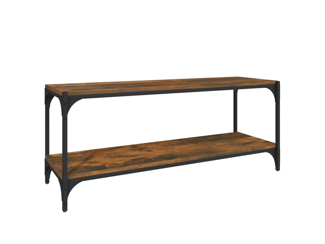 Maison Exclusive - Mueble Para Tv Contrachapada Y Acero Roble Ahumado 100x33x41 Cm