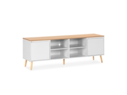 Mueble de TV de 2 puertas Desi de color blanco en oferta