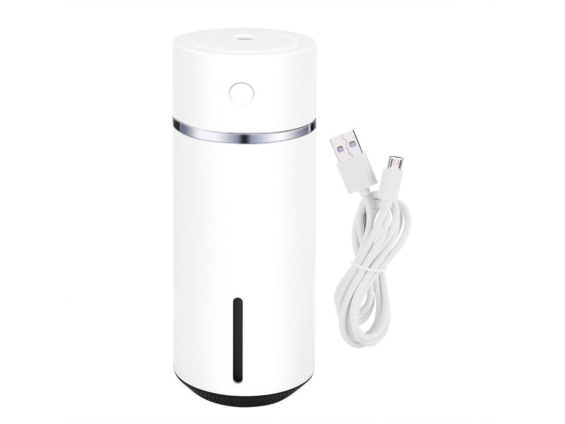 Humidificador de aire portátil mini USB de 240 ml para escritorio, coche, oficina y hogar. Ideal como regalo de decoración y purificación (blanco).