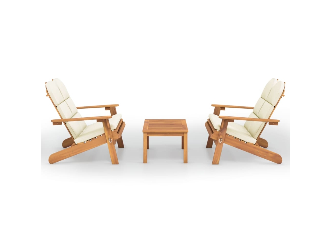 Maison Exclusive - Juego De Muebles De Jardín Adirondack 3 Piezas Madera Acacia