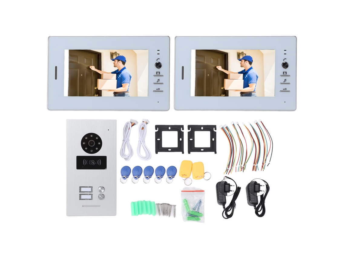 Timbre eléctrico inteligente con pantalla HD de 7 pulgadas e intercomunicador visual