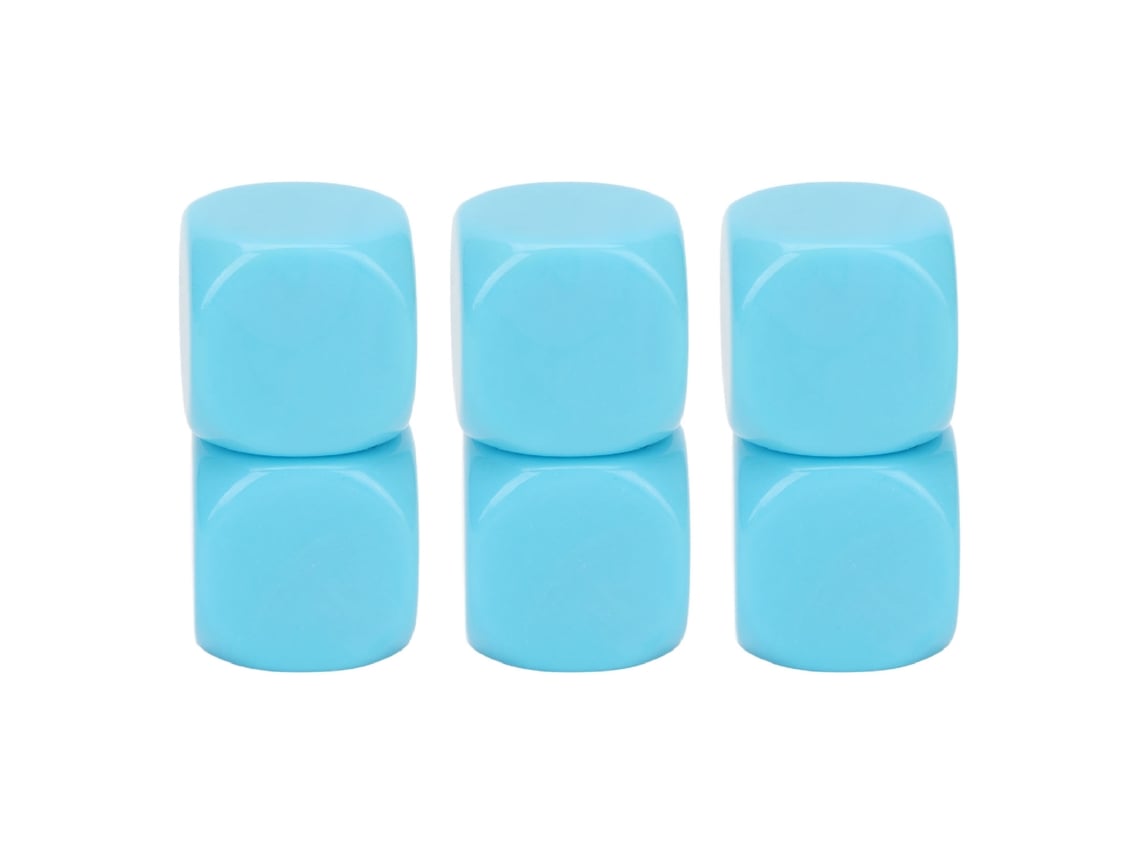Conjunto De 6 Dados Grandes De Plástico Com Cantos Arredondados À Prova D'água Para Festas E Jogos Azul