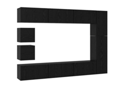 Maison Exclusive - Conjunto De Mueble De Tv Montada En La Pared 10 Pcs Roble Negro