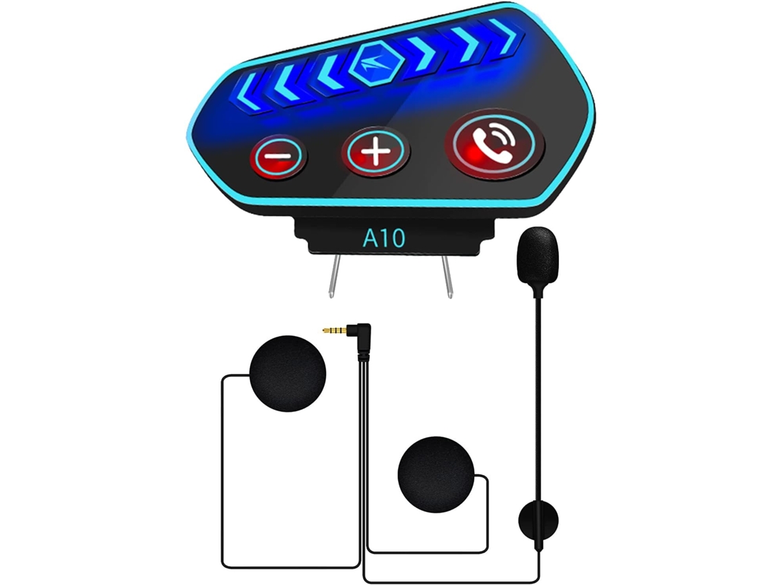 Casco de Moto Auricular Bluetooth Bluetooth para Casco V5.0 160 Horas de conducción Impermeable/Manos Libres/Música BISBISOUS