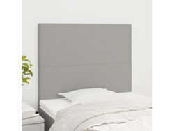 Cabeceros 2 unidades de tela gris claro 90x5x78/88 cm