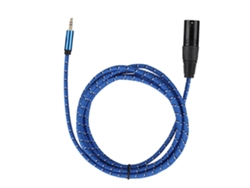 Cable Adaptador De Audio Estéreo Macho De 3,5 Mm A Xlr Macho, 3 Metros, Con Conector De Cobre Plateado Y Estañado.