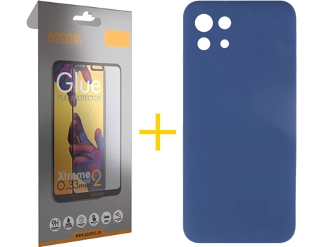 Kit Funda + Protector de Pantalla Xiaomi Mi 11 5G ACCETEL Liso Azul