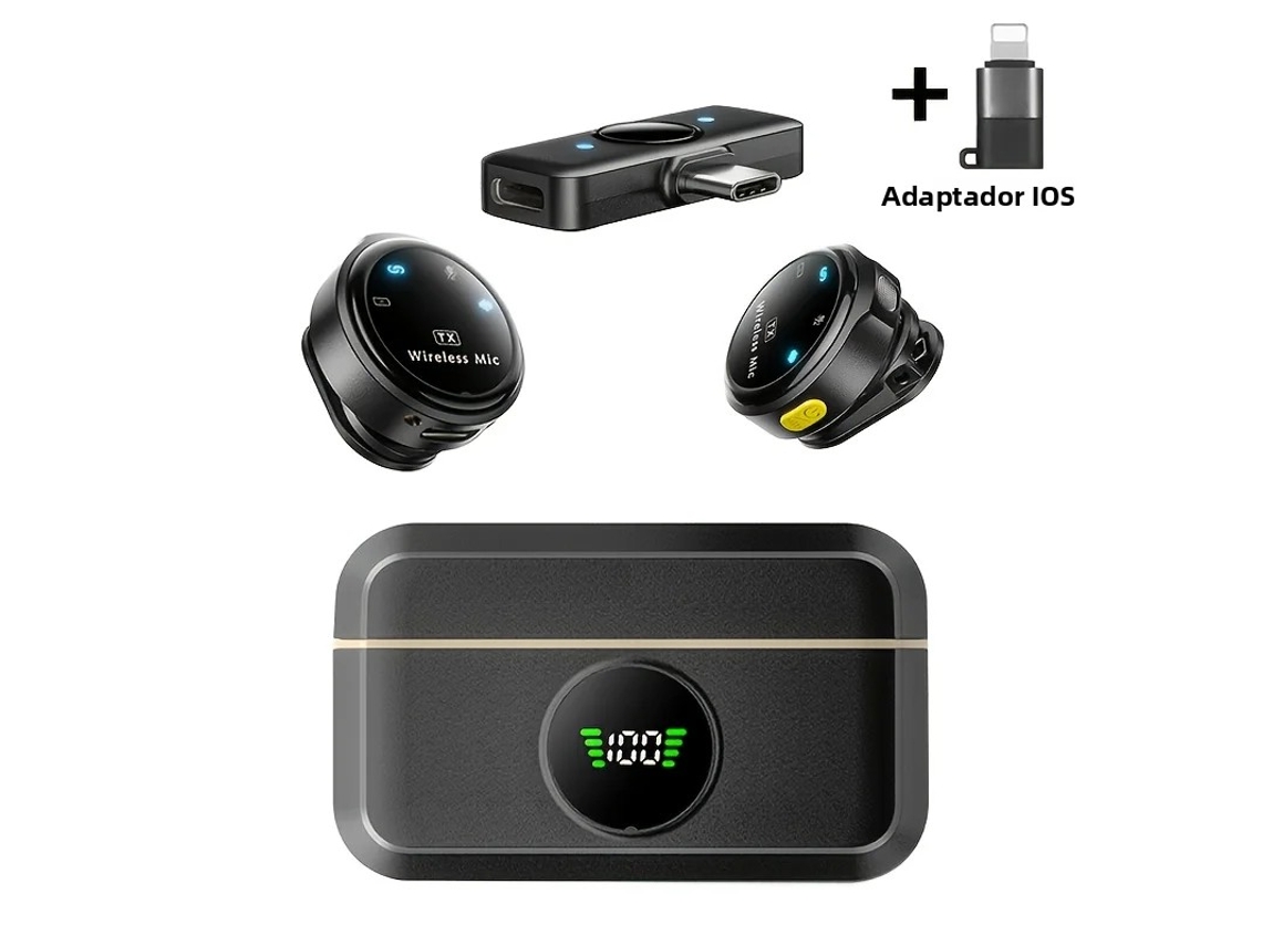Mini Microfone de Lapela Sem Fio, com Cancelamento de Ruído, Portátil e Recarregável Via Usb, do Tipo Condensador. MDUG