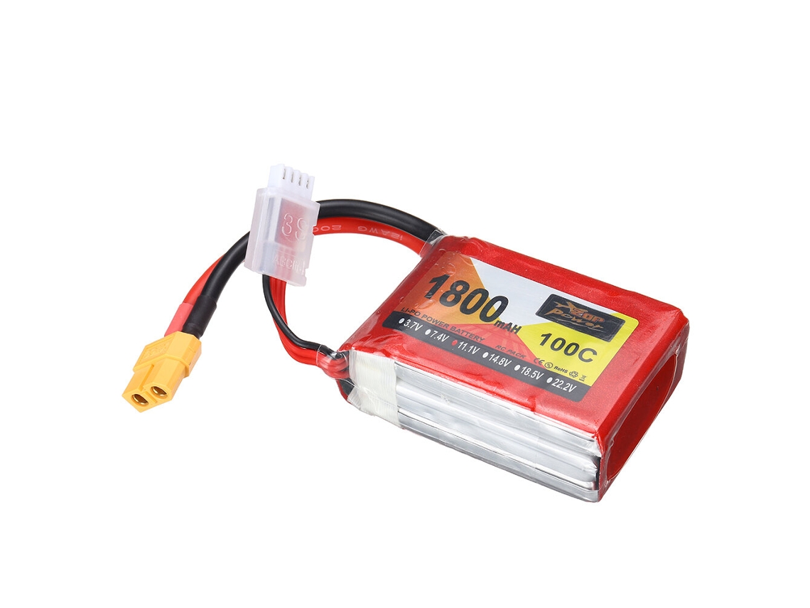 Batería Zop Power de 11,1 V, 1800 mAh, 100 C, 3 s, Lipo, conector XT60 para dron RC