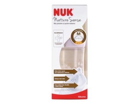 Biberon NUK Nature Sense PP 0-6 M Silicona 260 ml