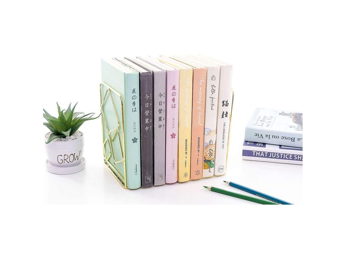 2026-soportes De Libros De Metal Modernos Decorativos Resistentes Para Estante Hogar Oficina Regalo Oro